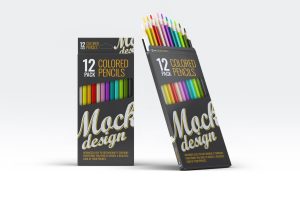 Colored Pencils 12 Pack Mock-Up