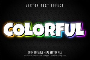 Colorful – Editable Text Effect, Neon Font Style
