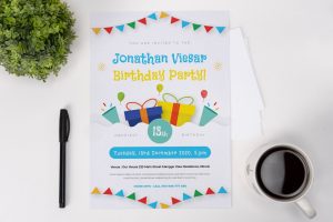 Colorful Flag Birthday Invitation