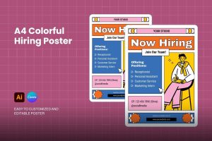 Colorful Hiring – A4 Poster