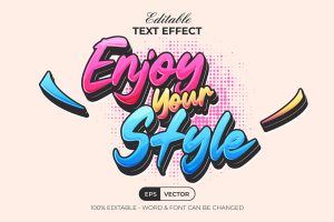 Colorful Text Effect Sticker Style
