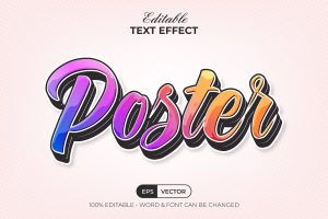 Colorful Text Effect Sticker Style