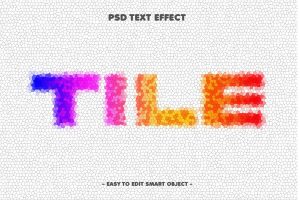 Colorful Tile Mosaic Text Effect