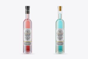 Colorful Wine Bottle Mockup