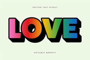 Colourful Gradient Vector Text Effect Mockup