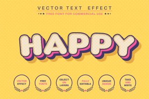 Comic dot – editable text effect,  font style