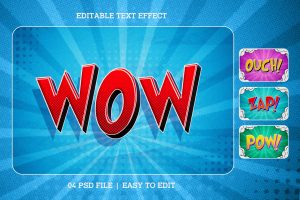 Comic Style Editable Text Effect Set
