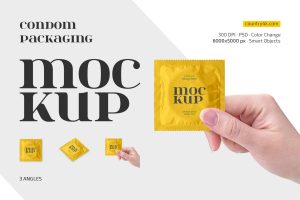 Condom Packaging Mockup Set