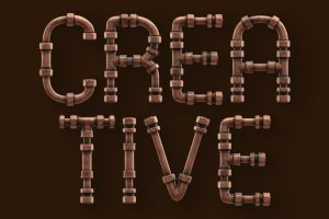 Copper Pipes 2 – 3D Color SVG Font