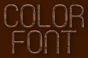 Copper Pipes – 3D Color SVG Font