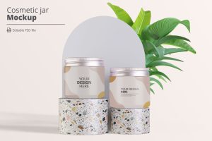 Cosmetic jar mockup