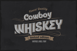 Cowboy Whiskey – vintage label layered font