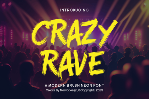 Crazy Rave – A Modern Brush Neon Font