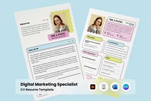 Creative CV Resume for Marketing Specialists