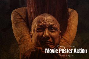Creepy Horror Movie Poster Action