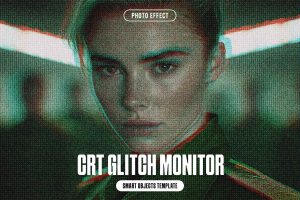 CRT Glitch Monitor Photo Effect