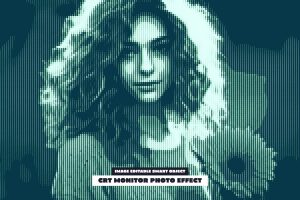 CRT Monitor Photo Effect