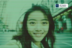 CRT Scanline Photo Effect