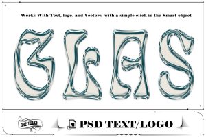 Crystal Clear Reflective Glass Text Effect PSD