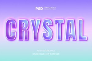 Crystal Text Effect with Neon Glow