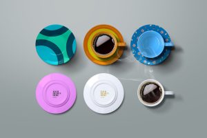 Cup Coffee Mockup Saucer Set