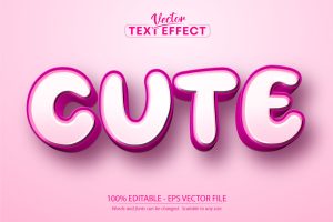 Cute – Editable Text Effect, Cartoon Font Style