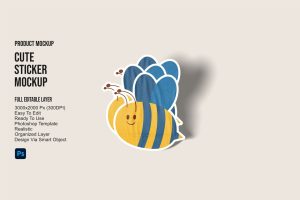 Cute Sticker Mockup