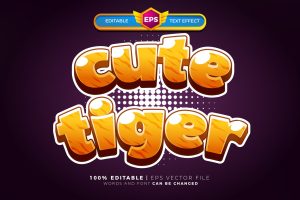 Cute Tiger Cartoon Text Effect