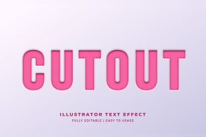Cutout Text Style Effect For Illustrator