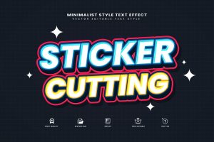 Cutting Sticker Minimalist Editable Text Effect