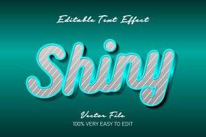 cyan with silver glossy text effect