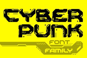 Cyberpunk Style Font Technology Futuristic Digital