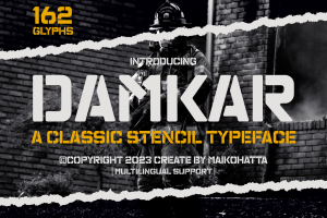 Damkar – Classic Stencil Typeface