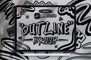 Dans Outline Lettering Brush Procreate