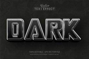 Dark – Editable Text Effect, Metallic Font Style