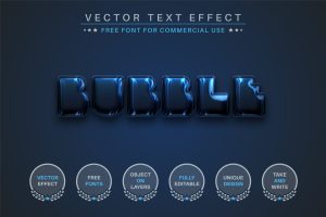 Dark Bubble – Editable Text Effect, Font Style