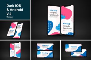 Dark IOS & Android Mockup V.2