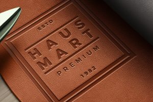 Debossed Logo On Leather Mockup