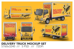 Delivery Truck Mockup Set