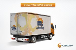 Delivery Truck Psd Mockup