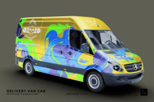 Delivery Van Car Mockup
