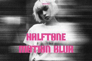 Desaturated Halftone Motion Blur Photo Effect