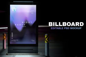 Digital ad sign mockup screen at the bus stop