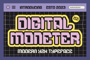 Digital Moneter – A Modern Techno Y2K Font