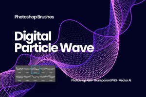 Digital Particle Waves Photoshop Brushes