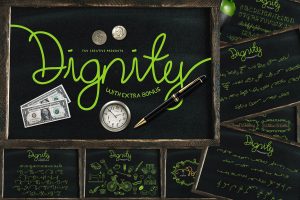 Dignity Monoline Cursive Script Font