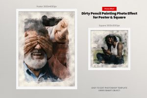 Dirty Pencil Painting Photo Effect