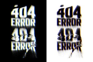 Distortion Glitches Poster Text Effect