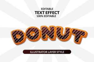 DONUT Illustrator Text Effect