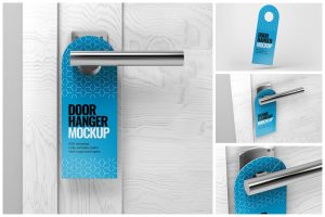 Door Hanger Mockup Set